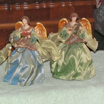ANGELS 2 w/flowing gowns &amp; capes: 1 w/incense lantern 1 w/harp (bdrm)  - £23.23 GBP