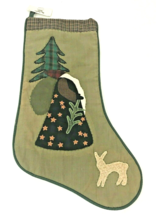 Vintage House of Hatten Stocking Christmas Applique Santa Embroidered Forest  - £25.17 GBP