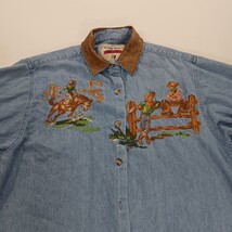 Vtg Red Ridge Mountain Outfitters Women's M Embroidered Horse  Button Up Shirt image 13