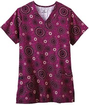 Jockey Medallion Plum Soft V-Neck Scrub Top Small Medallion Plum - £17.55 GBP