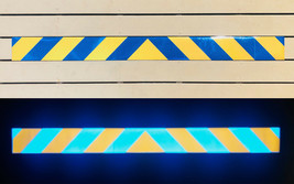 Blue &amp; Gold Reflective Chevron Panel Oralite V98 Custom Orafol Decal Tape  - $70.29+