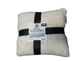 Morgan Home Set of 2 Sherpa Decorative Pillow,  Sand, 18&quot; x 18&quot; - £21.36 GBP