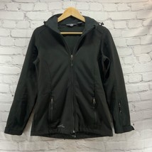 Eddie Bauer Jacket Womens Sz XS Black Soft Shell Water Resistant Allergan Coat - £23.72 GBP