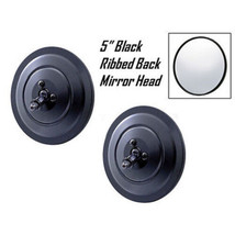 1947-1972 Chevy Truck 5&quot; Black Ribbed Exterior Door Round Rear View Mirr... - £13.96 GBP
