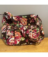 NEW Vera Bradley Mom&#39;s Day Out English Rose Floral Brown Pink Shoulder Bag - $67.22 CAD