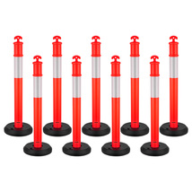 VEVOR 9 Pack Traffic Delineator Posts, 44.88 inches Traffic Safety Cones... - $147.99