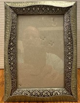 Metal And Green Glass Picture Frame With Glass Stones - $10.00