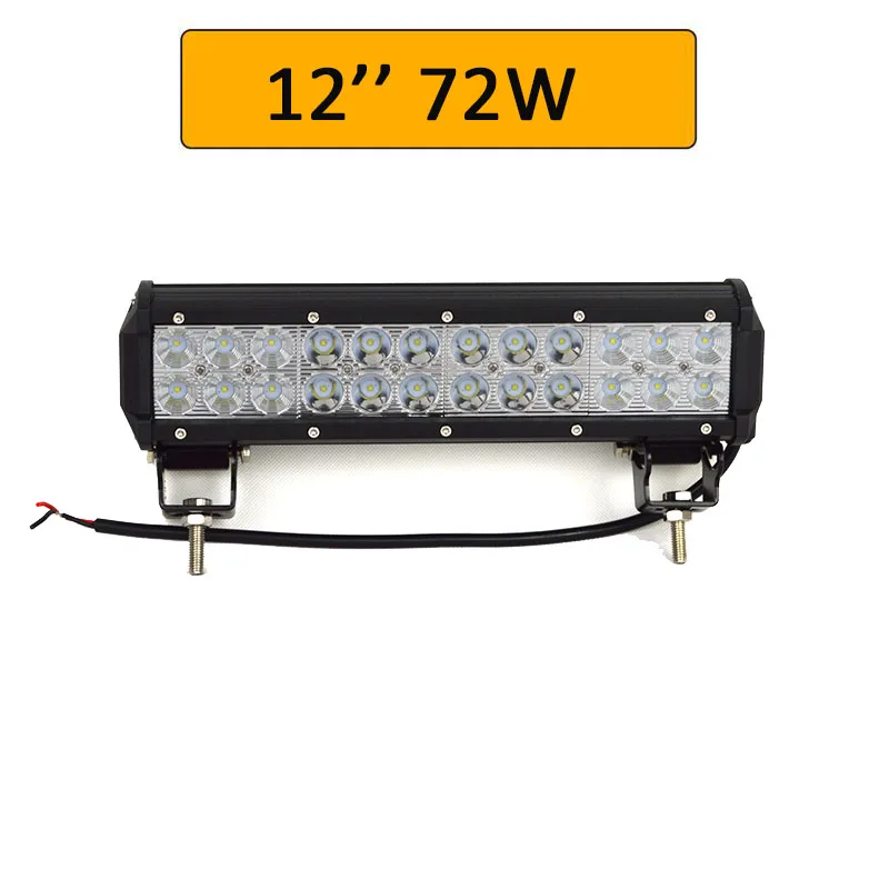 S 12inch 72w led light bar double rows movable bracket ip67 waterproof 12 led light bar thumb200