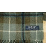 Authentic Preowned BURBERRY London 100% Wool Blue Tartan Plaid Scarf Fringed - $148.38