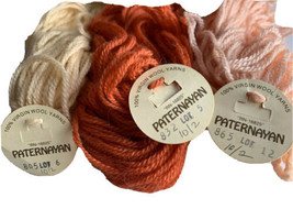 Paternayan 100% Virgin Wool Yarn 3 ply 1 oz hank cuts Needlepnt 800&#39;s oranges - £5.53 GBP