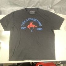 Yellowstone TV Show Men&#39;s Distressed Print Black T-Shirt 2XL - £5.75 GBP