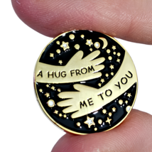 A Hug From Me To You Pin Badge Moon Stars Hugging Arms Brooch Caring Gift Unisex - £4.94 GBP