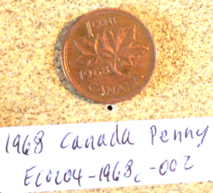 1968 Canada Penny Rim Strike/Alignment Errors; Vintage Old Coin Foreign Money - £6.25 GBP