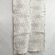 INUP Home Paisley Grey Cream Cotton Reversible Lace Ruffled Table Runner - $38.00