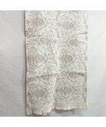INUP Home Paisley Grey Cream Cotton Reversible Lace Ruffled Table Runner - £30.11 GBP
