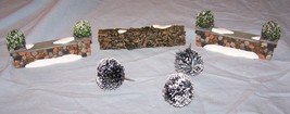 Lemax, Department 56 Assorted Stone Wall Pieces, Round Trees - £7.50 GBP
