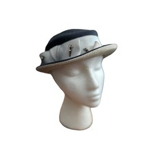 Vintage Knox Womens Navy and Gray Hat 3 hat pins 1950&#39;s size 22 - £39.00 GBP