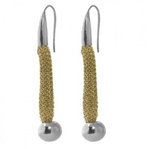 Adami &amp; Martucci Gold Mesh Drop Earrings With Silver Beads - £85.97 GBP