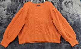 1. STATE Sweater Women Size 2XL Orange Knit Acrylic Long Raglan Sleeve Crew Neck - £12.94 GBP