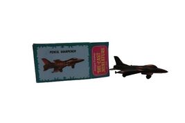 Vtg Diecast Metal Bronze Air Force Jet Pencil Sharpener Made In Hong Kong - $9.99