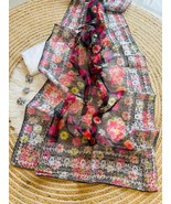 Pure Organza Silk Saree,Chikankari Work Border In Saree - $85.00