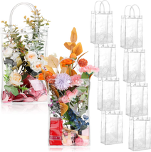 Saintrygo 50 Pcs Clear Gift Bags with Handles PVC Plastic Bags Bulk Gift Wrap To - $40.26