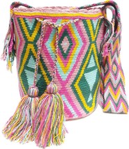Handmade Wayuu Crochet Tote Bag, Woven Mochila, Colombian Tribal Bag, Be... - $96.04