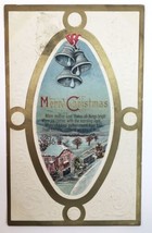 Antique PC  Embossed Bells Landscape Scene with Water Wheel - £6.28 GBP