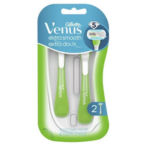 Gillette Venus Extra Smooth Green Disposable Women&#39;s Razors, 2 Count - £8.62 GBP