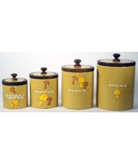 Descoware Canisters Porcelainized Kitchen Ware Japan Retro Set of 4 Retro - £42.05 GBP