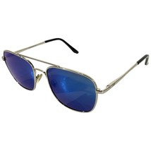 Aviator Sunglasses Silver and Blue Square J  S Vision Unisex Polarized - £15.98 GBP