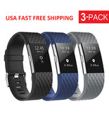3Pack Fitbit Charge 2 Replacement Wristband Strap Band Silicone Fitness ... - £13.50 GBP