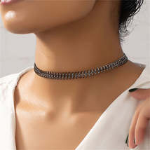 Black Fishbone Choker Necklace - £11.98 GBP