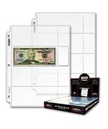 2 packs of 100 (200) BCW 2 ¾&quot; x 6 ¾&quot; Currency 4-Pocket Pro Binder Pages - $991.49 MXN