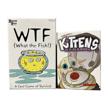 2 Card Games Kittens in a Blender &amp; What the Fish WTF Complete - $11.04