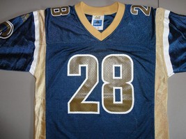 Blue Adidas St Louis Rams #28 Marshall Faulk NFL Screen Jersey Youth 10-... - $22.16
