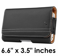 For Samsung Galaxy A71 5G - Black PU Leather Pouch Belt Clip Holster Case Cover - £14.05 GBP