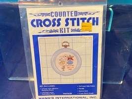 Vintage Wang&#39;s International Counted Cross Stitch Kit It&#39;s a  Baby Boy Blue - £6.04 GBP