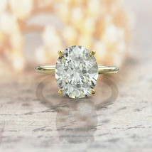 2CT Oval Shape LC Moissanite Solitaire Engagement Ring Yellow Gold Plated - £81.99 GBP