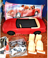 Vintage 90s Mattel Barbie Red Mustang Convertible toy car 1994 11929 - $1,011.29 MXN