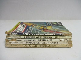 5 vintage 1950s/60s Science And Mechanics Popular Mechanics Magazines - £17.89 GBP