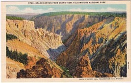 Postcard Grand Canyon From Grand View Yellowstone National Park Wyoming - £3.93 GBP