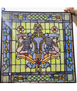 Meyda Tiffany Victorian Flourish Stained Glass Panel Jewels 17&quot; Window H... - $17,784.31 MXN