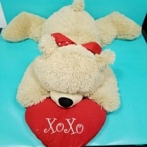 Valentine Day Teddy Bear Brown Laying Down XOXO Plush Stuffed Animal 26&quot;... - $27.71