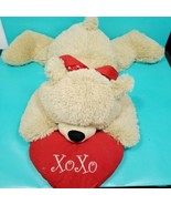 Valentine Day Teddy Bear Brown Laying Down XOXO Plush Stuffed Animal 26&quot;... - £21.80 GBP