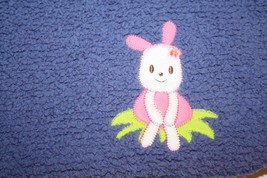 Purple Baby Blanket Soft Plush Girls Chenille Pink Bunny Rabbit Security Lovey - $18.39