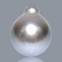 Silky 12.7 x 15.7mm 16.5 Carats Tahitian South Sea Natural Light Gray Pearl - $46.28