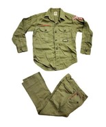 Vintage Boy Scouts Of America Uniform Long Sleeve Shirt &amp; Pants Green - $29.02