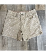 Levi&#39;s Women&#39;s Denim Shorts Khaki White Dots Design Bottoms Size 4 - £17.48 GBP