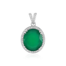 Jewelry Of Venus Fire Pendant Of Manipura (Solar Plexus Chakra) Green Onyx Silve - £534.76 GBP